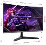 KOORUI 27E6QC 27" Curved Gaming Monitor | 2K | 2560x1440, AdaptiveSync, Narrow Bezel | QHD 144Hz 1ms - Image 4