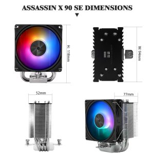 Thermalright Assassin X 90 SE ARGB CPU Air Cooler dimension