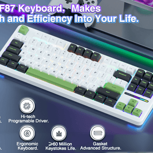 AULA F87 Pro Hot-Swappable Mechanical Keyboard WHITE GREEN