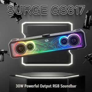 Redragon GS817 RGB Desktop Soundbar brings immersive, high-quality audio and striking RGB visuals to your gaming or entertainment setup
