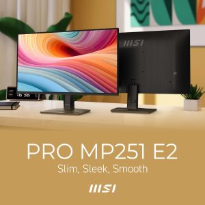 MSI PRO MP251 E2 is a 24.5-inch Full HD (1920 x 1080) IPS monitor designed for both productivity and entertainment