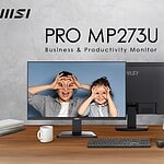 MSI PRO MP273U is a 27-inch 4K UHD (3840 x 2160) computer monitor designed for professionals, multi-taskers, and content creators who need precise color accuracy and crisp visuals