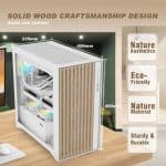 SAMA V Nature is a premium mid-tower PC case designed with a striking blend of natural wooden aesthetics and modern airflow engineering.