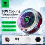 Buy Plextone EX3 PRO 36W Magnetic Phone Cooler in Nepal for NPR 3,499. Features semiconductor cooling, 7-blade fan, RGB lighting and LED display.