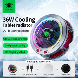 Buy Plextone EX3 PRO 36W Magnetic Phone Cooler in Nepal for NPR 3,499. Features semiconductor cooling, 7-blade fan, RGB lighting and LED display.