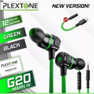 Plextone G20 Mark IV Gaming Earphone with Magnetic Bass Earbuds – Type-C & 3.5mm