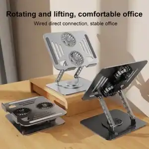 Aluminium 360° Rotating Laptop Stand with Cooling Fans