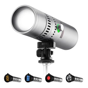 SP25C 25W Gobo Photography Light with 9000mAh battery, 20 magnetic gobos, 10°–60° zoom beam, CRI 96+ and 30W PD charging. Buy in Nepal.