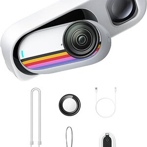 Insta360 GO 3S 4K Action Camera – Motorcycle Bundle, Classic Red & Canvas White